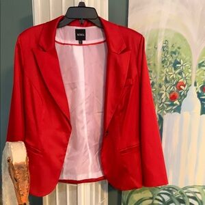 XOXO Red Blazer Tailored with 3/4 Sleeves